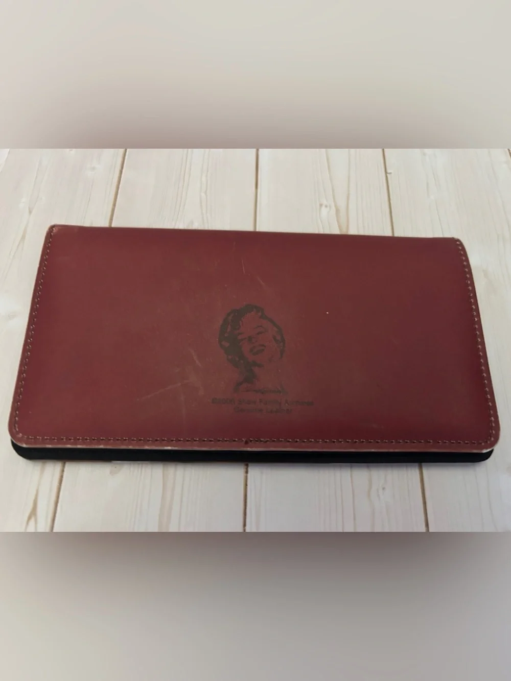 Marilyn Monroe Leather Checkbook Cover HolderVintage Hard to Find!